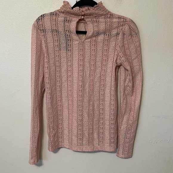 Halogen Lace Knit Mock Neck Top Size XS - Picture 3 of 5